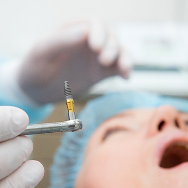 A dental implant surgery procedure