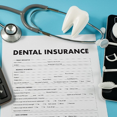 A dental insurance claim form